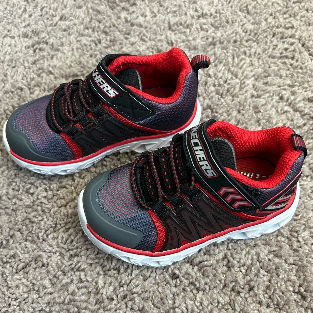 Sketchers S Lights Black and Red